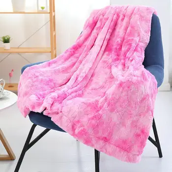 

Luxurious Warm Fluffy Plush Blanket Tie-dye Faux Fur Super Soft Throw Blanket Winter Warm Sheets Bedspread Blanket for Bed Couch