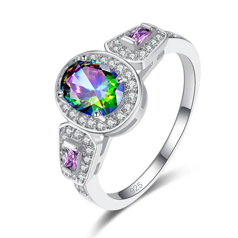 

Free Shipping 2019 New Women Lady Elegant colorful Big sapphhire Crystal Ring Hollow Wedding Engagement Rings Jewelry