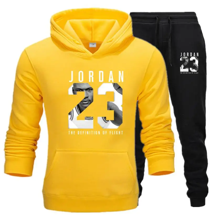 Новинка, модный брендовый спортивный костюм JORDAN 23, мужская спортивная одежда, комплект из двух предметов, хлопок, флис, Толстая Толстовка с капюшоном+ штаны, спортивный мужской костюм 3XL