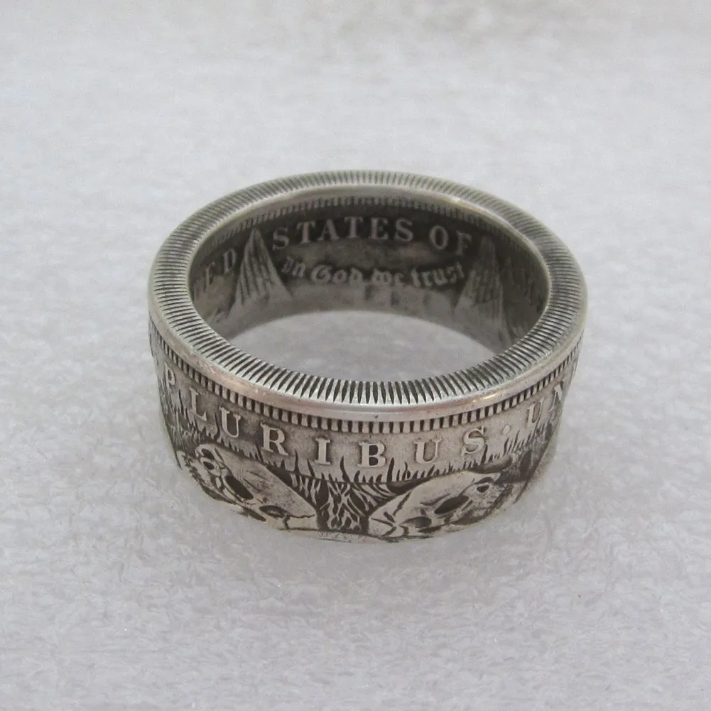 США 1896 Хобо монета кольцо Морган доллар кольцо ручной работы из Хобо Монета КОПИЯ