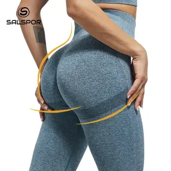 SALSPOR Women High Waist Leggings For Fitness Ladies Sexy Bubble Butt Gym Sports Workout Leggings