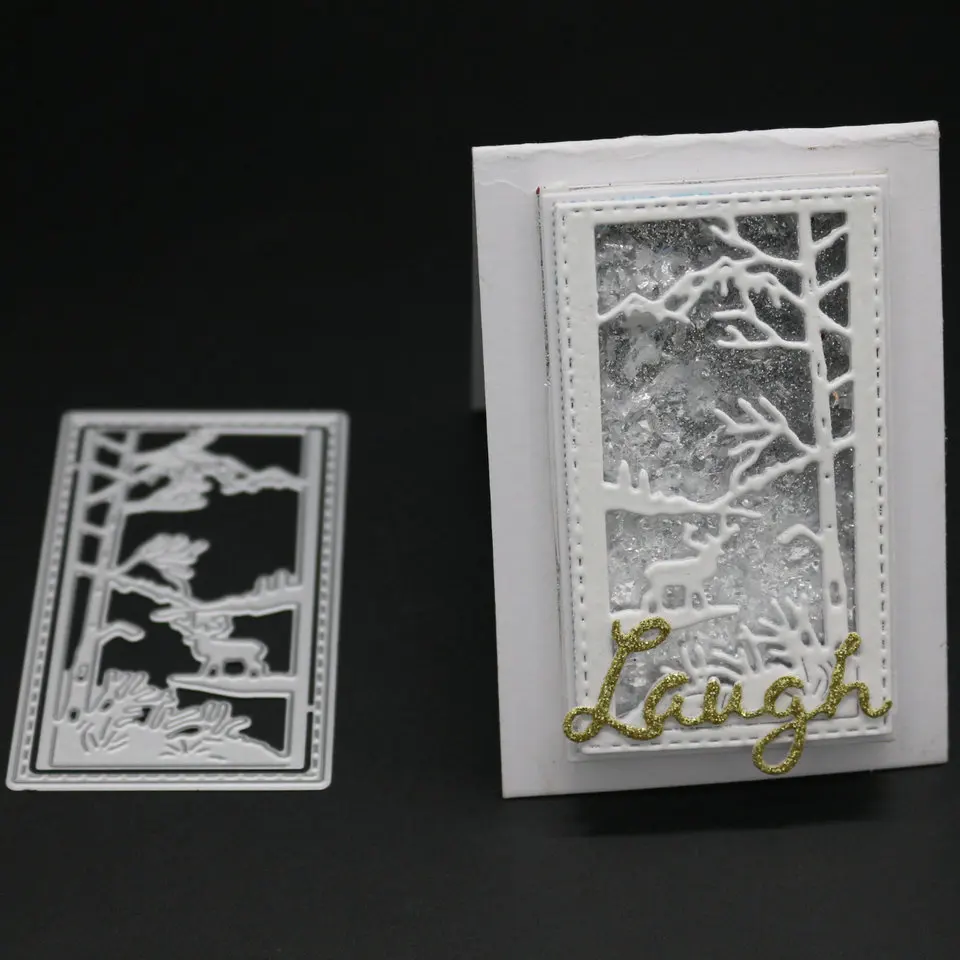 5x8-6CM-Winter-Forest-Deer-Backdrop-Metal-Cutting-Dies-Craft-DIY-Scrapbooking-Die-Cut-Embossing-Stamps
