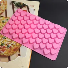 Прямая с фабрики, 55 решетчатых маленьких милых силиконовых форм для шоколада, форма для льда, форма для выпечки «сделай сам», мини-форма в форме сердца