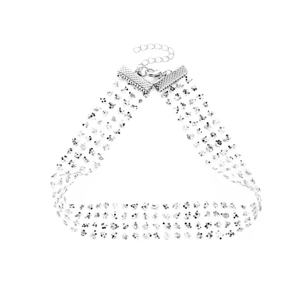 Модное блестящее Сетчатое дикое ожерелье, индивидуальная крутая вспышка, стразы, ожерелье для женщин, девушек, ключицы, цепочка, ожерелье для женщин