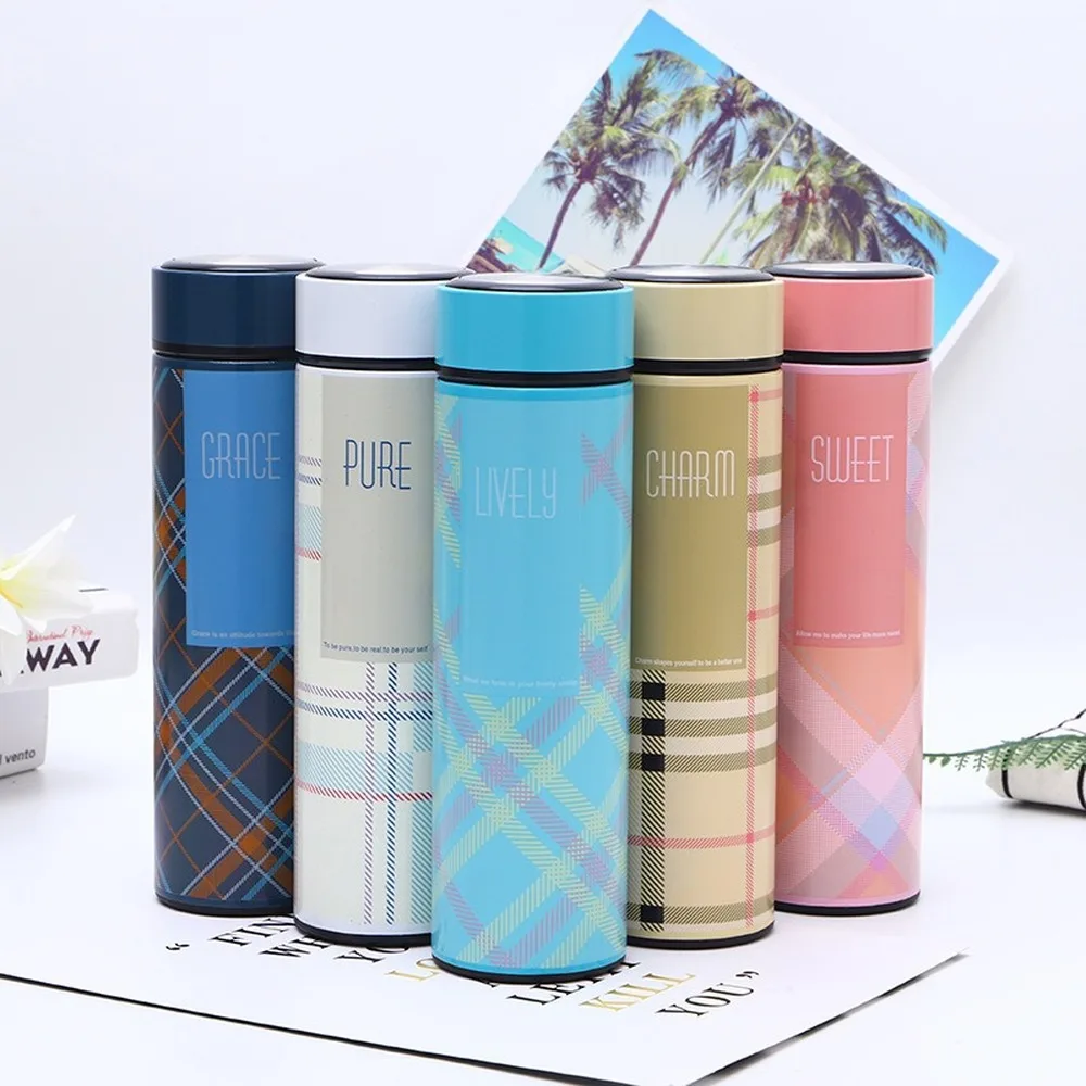 

Plaid Stainless Steel Mug Office Straight Cup Outdoor Car Portable Drinking Cup Activity Gift Mug Stainless Steel Thermos