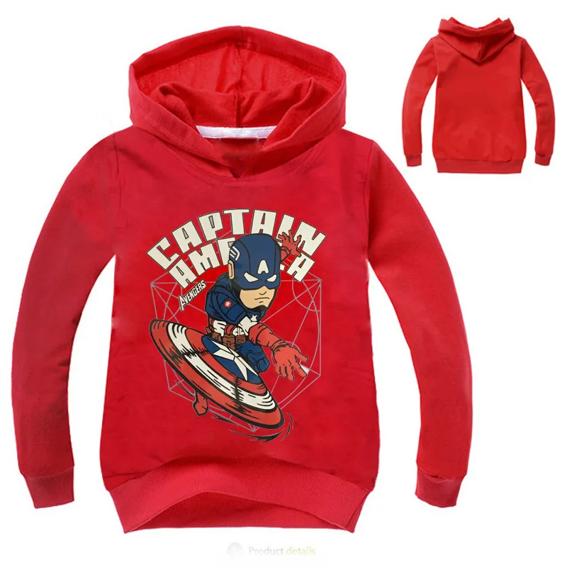 Модные детские свитера с рисунком Человека-паука, Капитана Америки; одежда для маленьких мальчиков и девочек; верхняя одежда