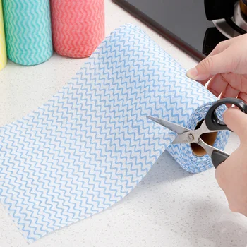 

1 Roll Eco-Friendly Cleaning Wash Cloth Non Woven Duster Cloth Dish Cloth Break Point No Oil Rag Furniture Items Kitchen Towels