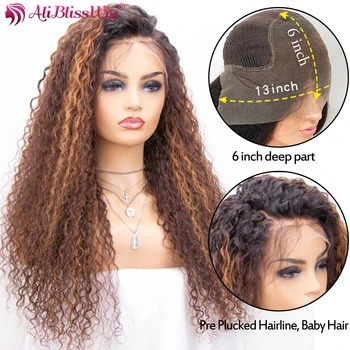 

13x6 Ombre 613 Honey Blonde Highlight Colored Lace Front Human Hair Wigs For Women Curly Human Hair Wig Lace Front Wig Remy 150%