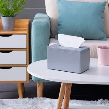 

Living Room Restaurant Desktop Container Dustproof Solid Non-Slip Automatic Lifting Tissue Box Nordic Style With Phone Holder