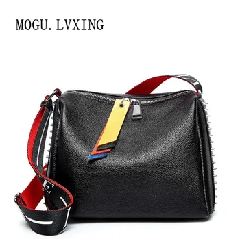 

100% leather handbags Broadband leather shoulder bag female designer new first layer leather shoulder Messenger bag letter fashi
