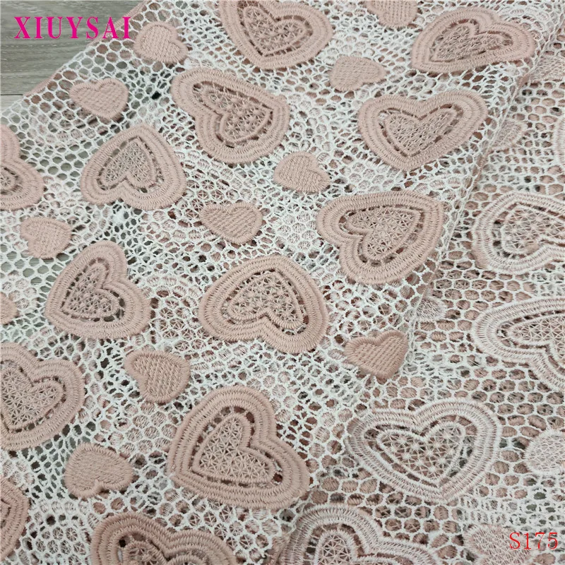 XIUYSAI Африканский шнур кружевной ткани розовая кружевная ткань гипюр кружевная ткань, цветные ткани вышивка Африканский Швейцарии высокое качество 5 ярдов