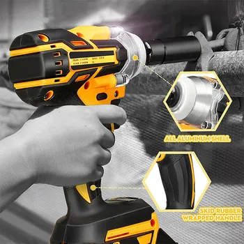 

Electric wrench battery brushless electric wrench set cordless hand drill car socket electric wrench