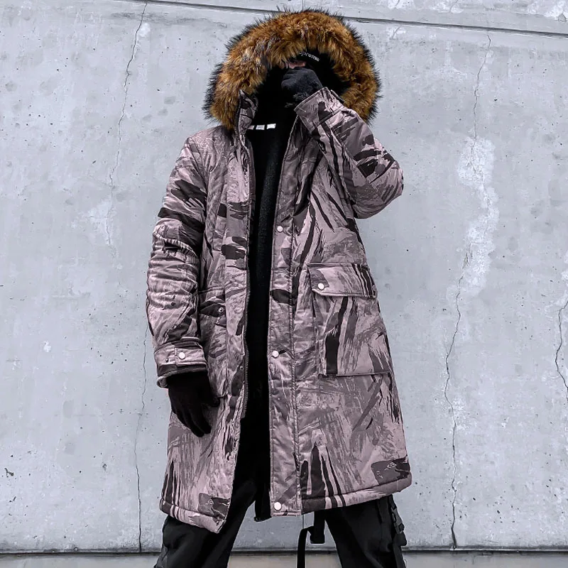 gray camo Зимняя теплая Новая мужская камуфляжная Мода хип хоп Толстая теплая хлопковая камуфляжная куртка теплое пальто размер США - Цвет: gray camo