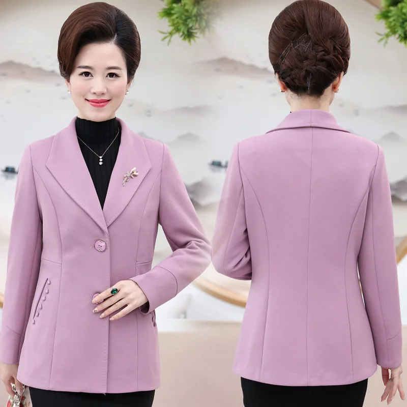 

Middle-aged Mom Autumn Clothing Coat 40-50-Year-Old Middle-aged WOMEN'S Apparels Loose-Fit Mid-length Trench Coat New Style Card