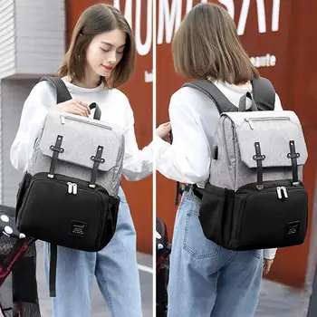 

Double-shoulder mommy bag multifunctional large-capacity bag maternal travel upgrade child version customized backpack and W9D9