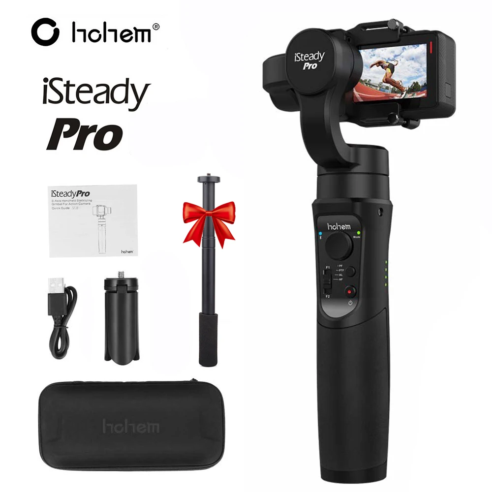 

Hohem iSteady Pro 3-Axis Splash-Proof Handheld Gimble stabilizer for DJI Osmo Action Gopro Hero 7/6/5/4/3 SJCAM YI Action Camera