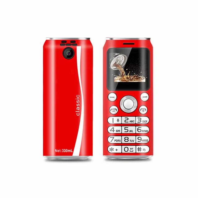 Самый маленький мобильный телефон SATREND K8 Mini Cola в форме мобильного телефона Bluetooth Dialer Мини-запись звонков детский мобильный телефон - Цвет: SATREND K8 Red