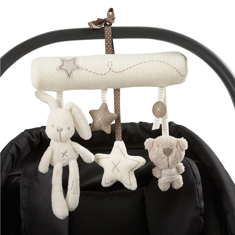 Baby hanging bell with BB bell baby bed safety seat plush toy Hand Bell Multifunctional Plush Toy Stroller Mobile Gifts WJ141