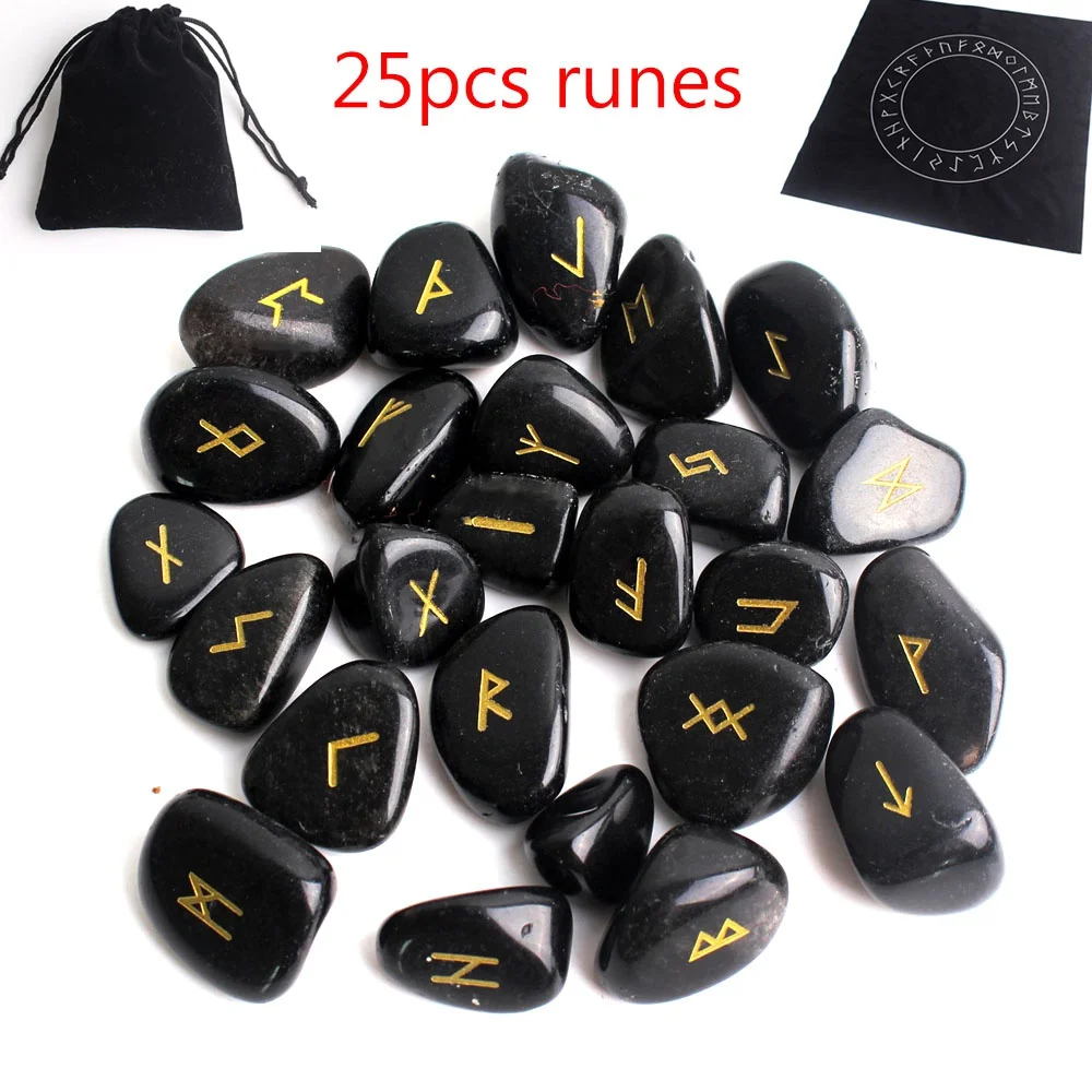 Good Buy 25 uds. Runas negras de cristal de Obsidiana Natural, piedra de adivinación Irregular, colección de regalo de meditación curativa 1gNWbzMR3zW