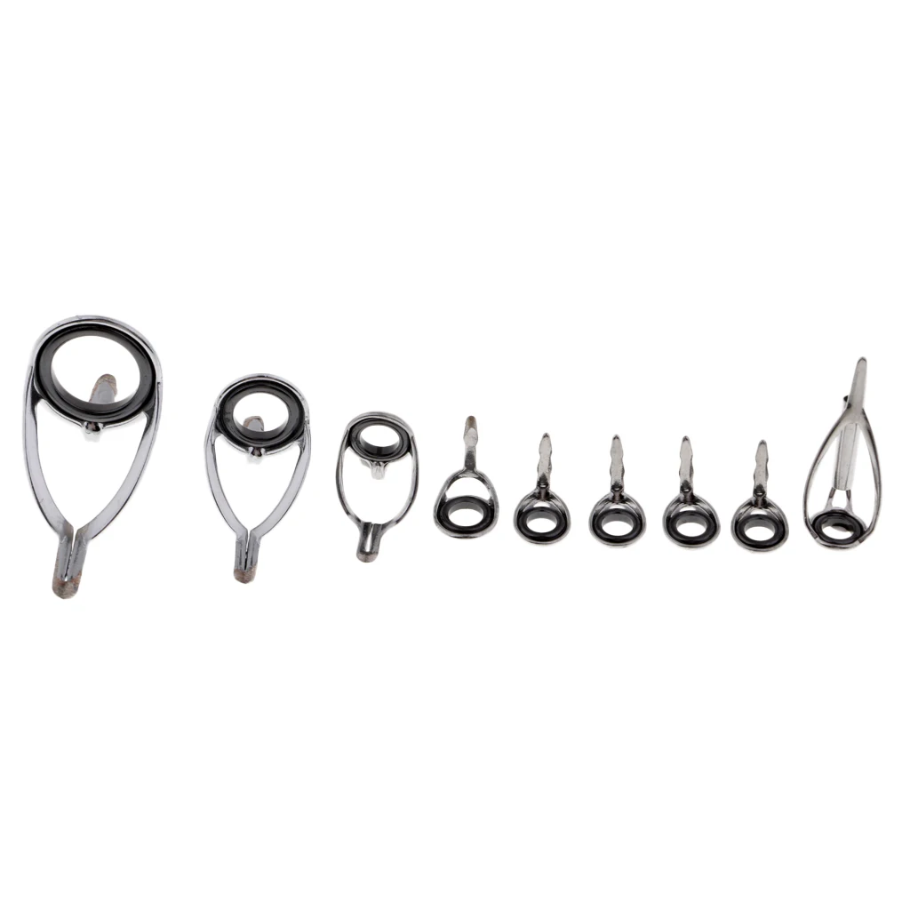 9pcs Fishing Rod Eye Ring / Guides Tip for Spinning / Casting Fishing Rod