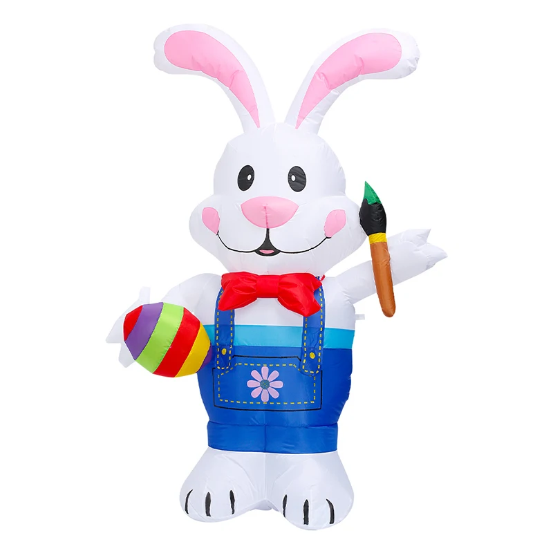 

Giant Easter Rabbit With Egg and Pen in Hand Inflatable Bunny LED Blow Up Yard Decorations Christmas Carnval Easter Party Toys