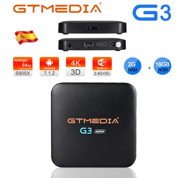 

GTMEDIA G3 Android 7.1 Smart TV BOX S905X Quad Core support 4K H.265 2.4G Wireless WIFI Android box IPTV Set-Top Box PK H96 mini