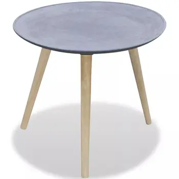 

vidaXL Side Table Round Grey Concrete Look