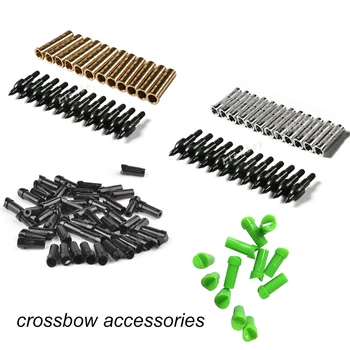 

12Pcs ID7.6mm Arrow Insert OD8.8mm Archery Target Point Tips 100gr and Crossbow Nock Arrowhead Crossbow Hunting Accessories