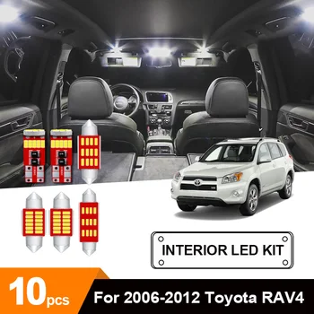 

10 x Ice Blue No Error LED Light Map Ceiling Cargo Vanity Mirror Bulbs Package Kit For 2006-2012 Toyota RAV4 License Plate Light