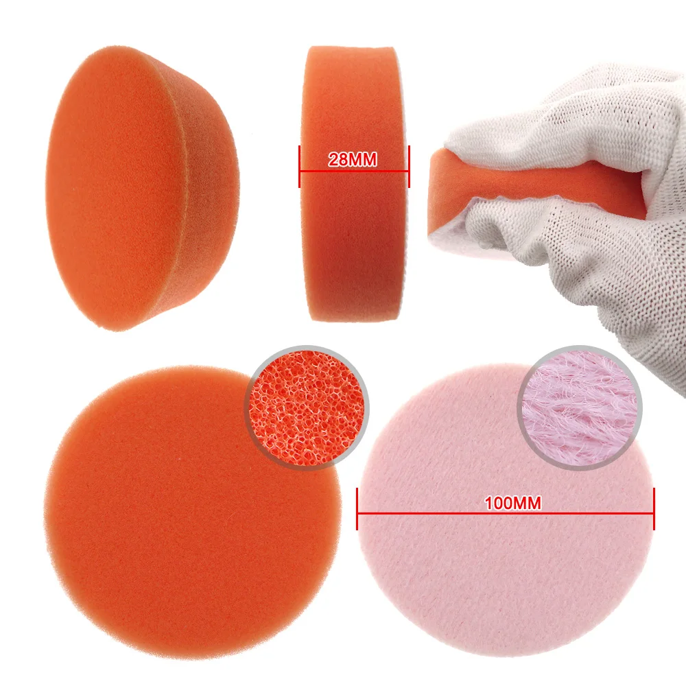 Auto Car Polishing Pad For Polisher Sponge Wheel Waxing Orange Car  Accessories Polishing Disc Wash Maintenance 4Inch 100mm - AliExpress