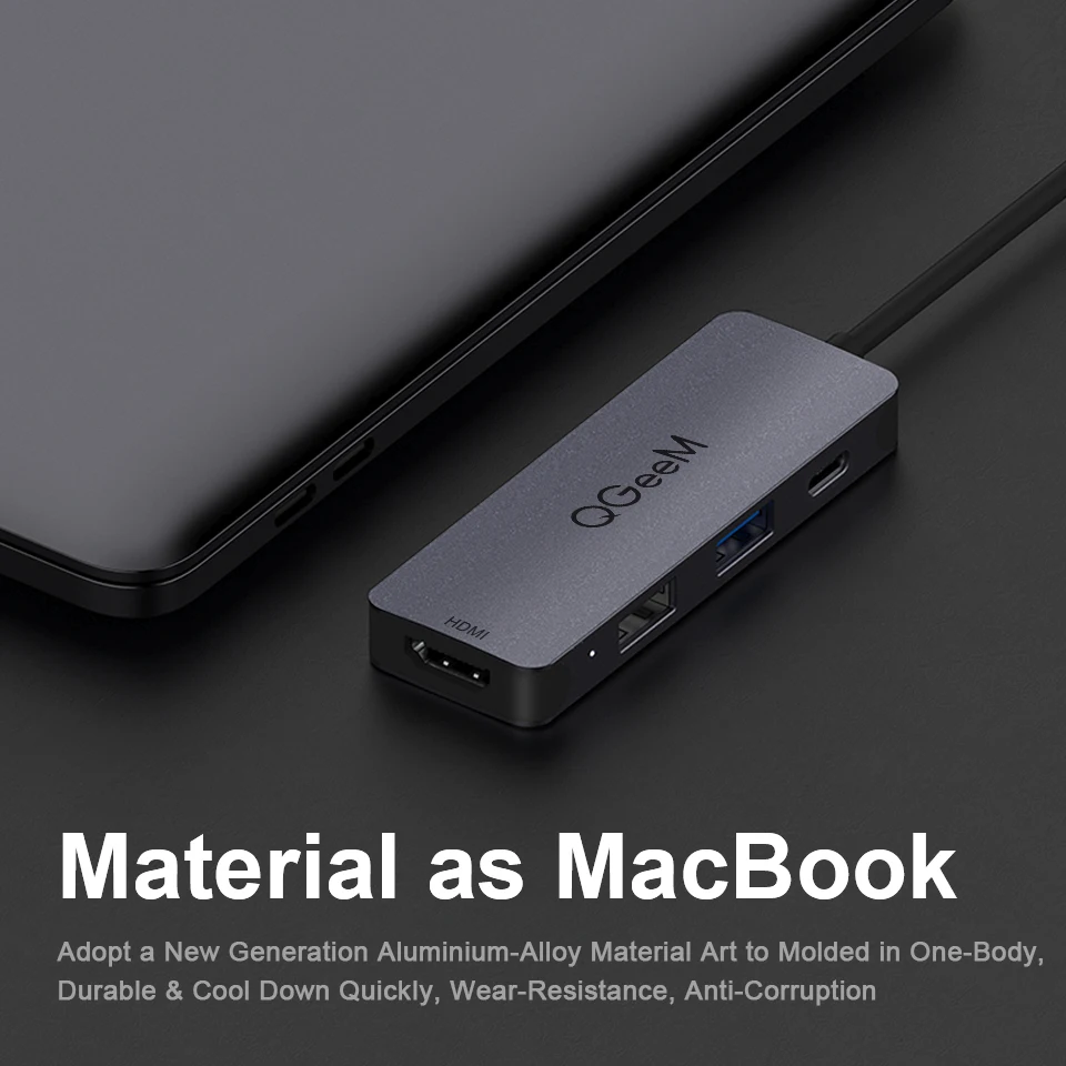 USB концентратор QGeeM для Macbook Pro мульти 3 1 Тип C 0 2 HDMI адаптер PD док станция Huawei Mate 20 OTG