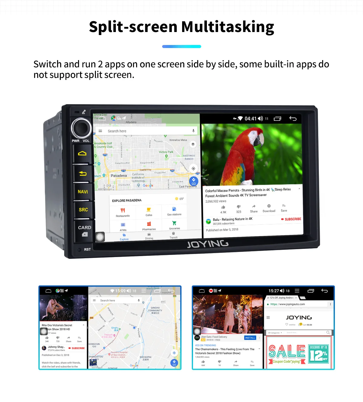 Sale 7"Octa Core Double 2 Din Universal Android 8.1 Car Radio Stereo Head Unit GPS Navigation No DVD Player Built in DSP Mirror Link 10