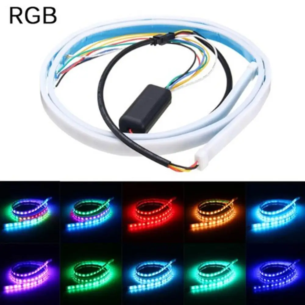 Ультра-тонкий автомобильный сигнал поворота воды модифицированный красочный Led стример багажника декоративные огни дальнего света 1,2 метров
