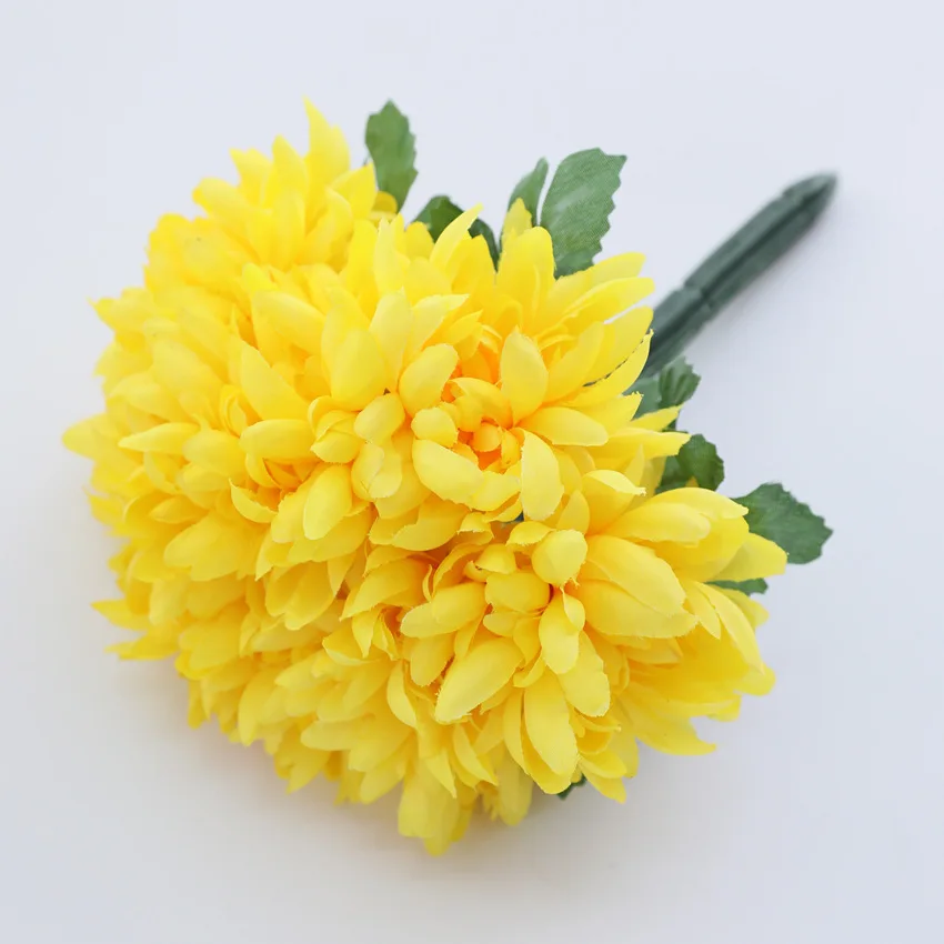 Artificial 10 Heads Marigolds Chrysanthemum Silk Flowers Bouquet For Home Garden Wedding