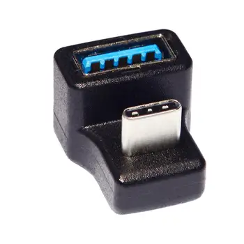 

180 Degree Angled Type-C USB-C OTG to USB 3.0 Female Extension Adapter for Cell Phone & Tablet