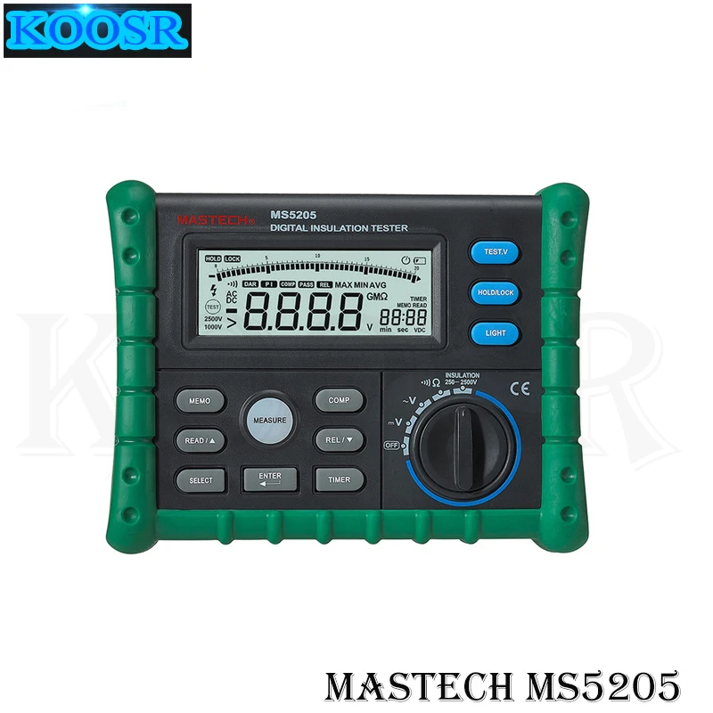 MASTECH MS5205 цифровой мегомметровый тестер изоляции Измеритель сопротивления Tecrep 10G 2500V мультиметр Детектор напряжения