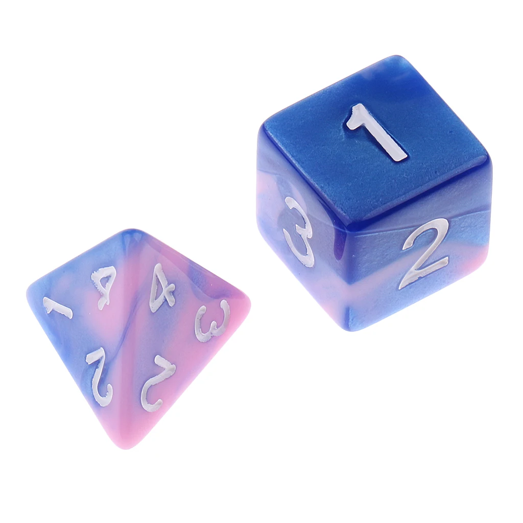 14x Two Color Polyhedral Dice for Dungeons and Dragons Party Casino Game Toy