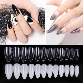 

120/504 Pcs/Bag Full Cover Nail Transparent Natural False Nails Fake Tips ABS Artificial DIY idea nail Art Tools