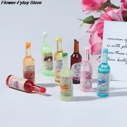 5Pcs  1/12 Dollhouse Miniature Accessories Mini Resin Soda Bottle Simulation Water Bottle Model Toy for Doll House Decoration