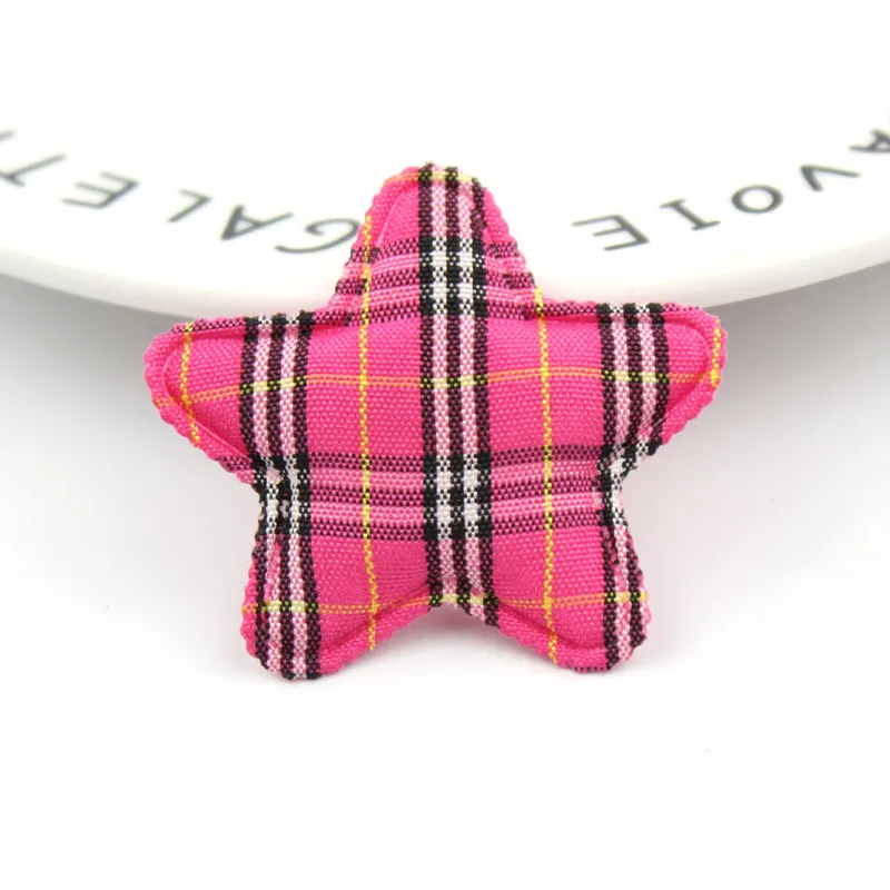30 шт. 4 см Gingham в форме звезды мягкие аппликации для детских поделок DIY BB зажим для волос шляпа Декор Орнамент Аксессуары