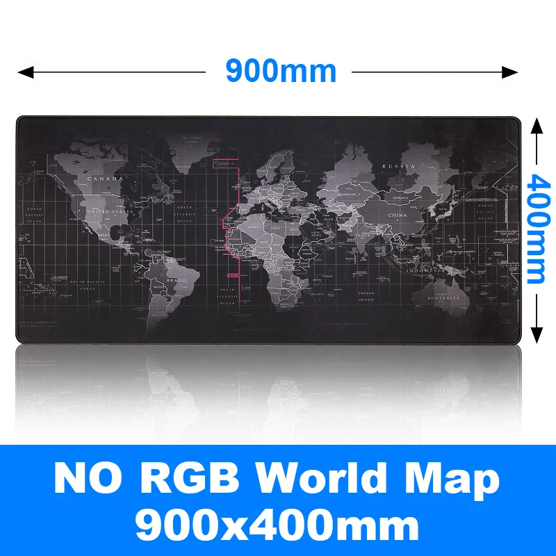 Большой коврик для мыши Коврик для компьютерной мыши RGB игровой коврик для мыши XXL коврик для мыши геймер большой коврик для мыши RGB Коврик Для Мыши Компьютерный коврик Настольный коврик - Цвет: 40X90 World Map