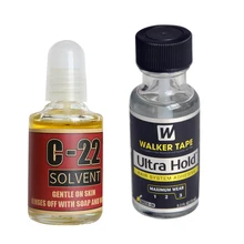 1 бутылочка 0,5 унций Уокер ультра удерживающий кружевной парик клей супер клея и 1 бутылка C-22 для удаления 10 мл