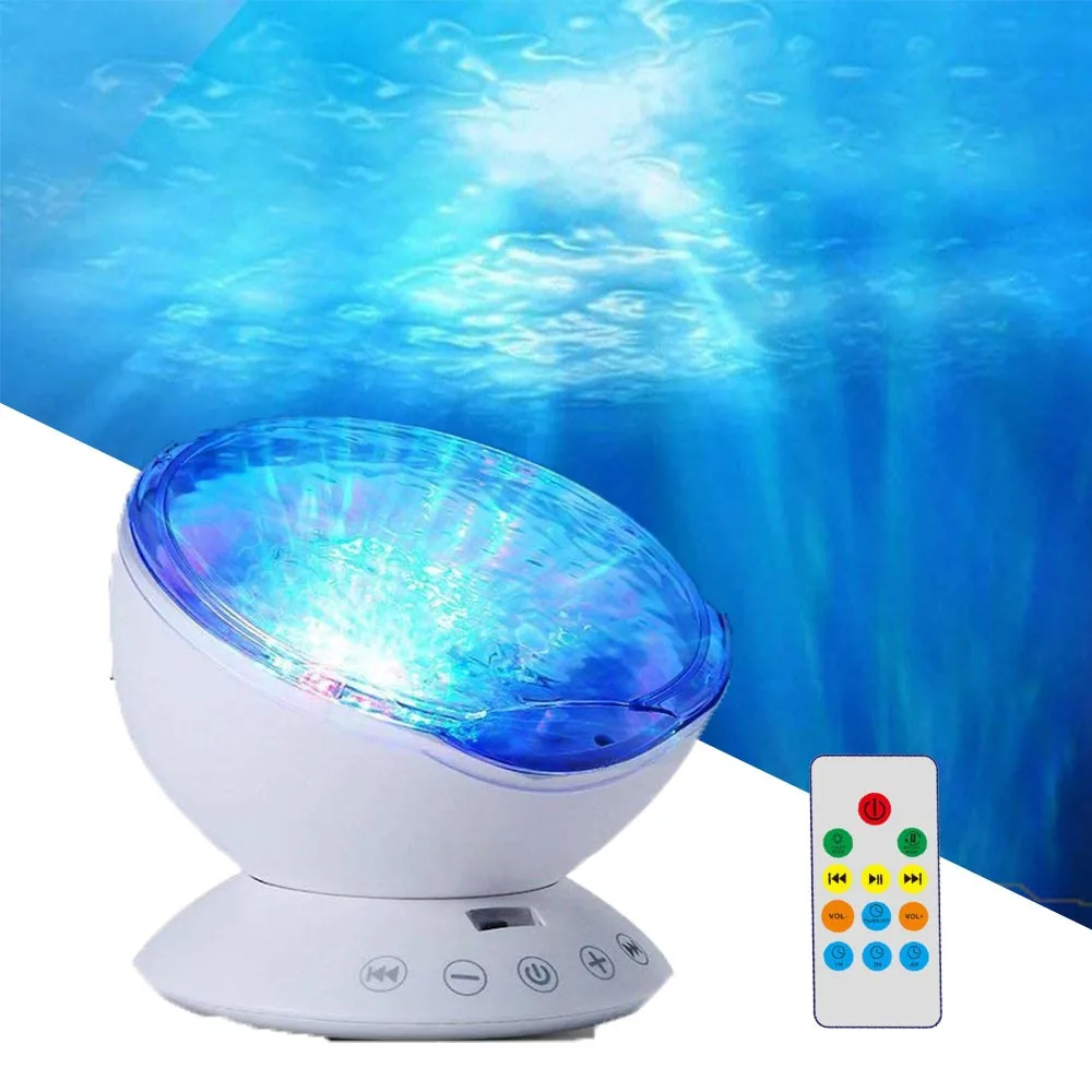 

Ocean Wave Led Starry Sky Aurora Night Light Projector Remote Novelty USB TF Nightlight Illusion For Baby Decor Bedside Lamps