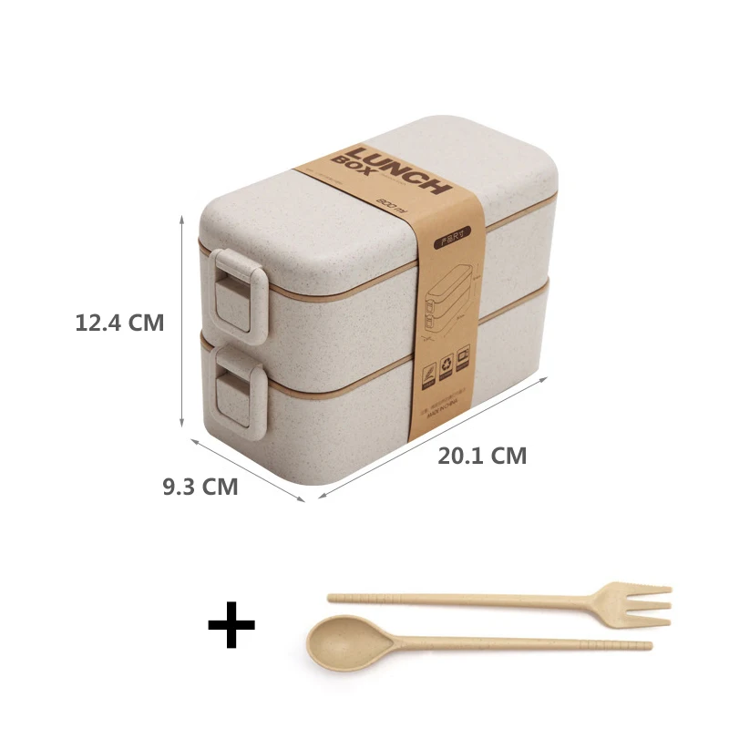 BPA Бесплатный Ланч-бокс экологичный материал Пшеничная солома портативная коробка для бенто Microwaveble контейнер для хранения продуктов с столовыми приборами
