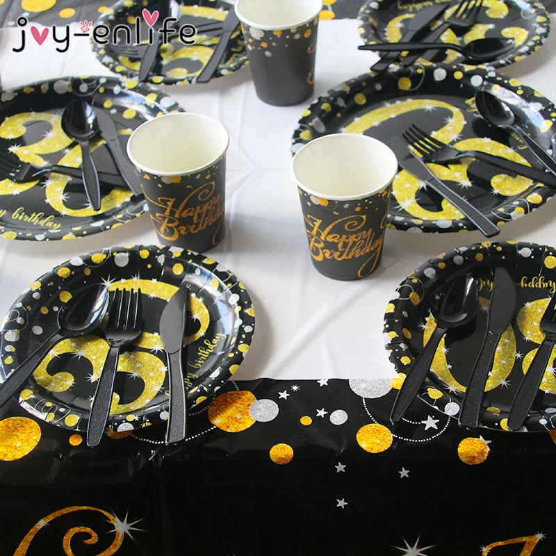 30th 40th 50th 60th день рождения одноразовые партии посуда чашки тарелки на день рождения принадлежности для вечеринки с днем рождения Декор для взрослых
