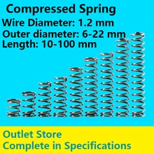 Ligne de ressort de retour de marchandises de tache de ressort comprimé par ressort télescopique diamètre 1.2mm, diamètre extérieur 6-22mm