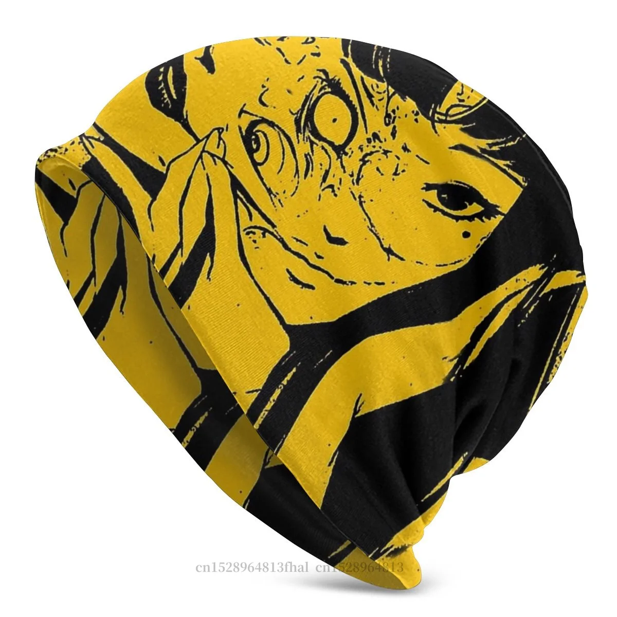 Junji Ito Tomie Kawakami Skullies Beanies Caps Yellow Knitting Hat