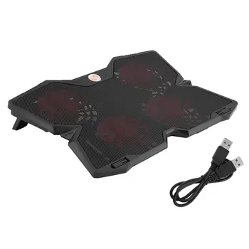 

(Ship From DE)S4 4 Fans Laptop Cooler Cooling Pad Computer Radiator CPU Cooler Panel Stand For 10 To 17inch PC Notebook Tablet