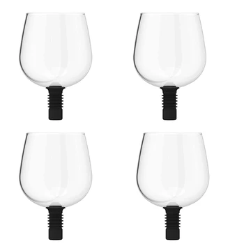 

Set of 4- Wine Bottle Glass 16 Oz, It Turns Your Bottle of Wine Into Your Wine Glass