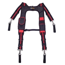 Tool Belt Suspenders Heavy Duty Work Tooling Braces Suspender With Magnet 4 Support Loops For Reducing Waist Weight Tools Pouch